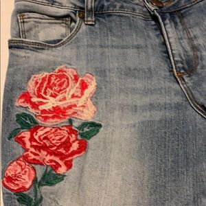 Kut from the Kloth distressed Embroidered jeans